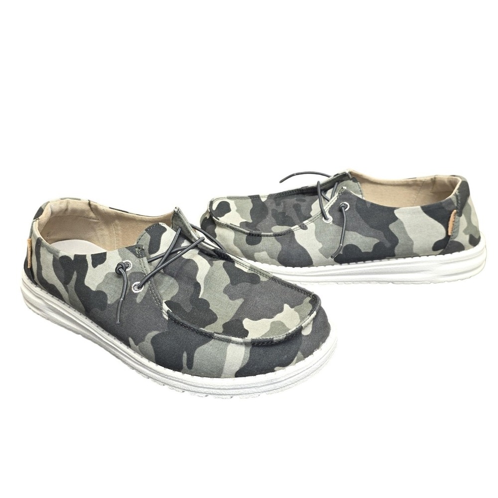 Hey Dude Wendy Camo Shoes Women 9 Green Camouflage Slip On Comfort Walking